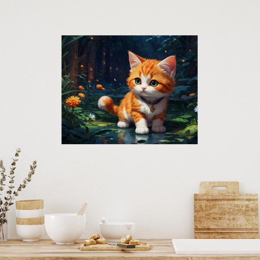 *~* Kitty Cat 5:4 Feline Kitten Orange Tabby Poster (Küche)