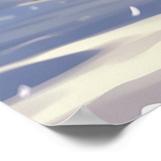 *~* Kitty Cat 5:4 Kitten Snow Playing AP68 Poster (Ecke)