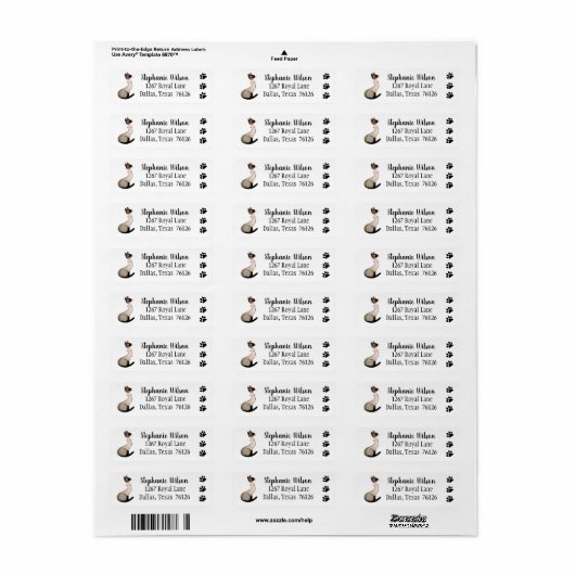 Kitty Cat Address Label (Vorne)