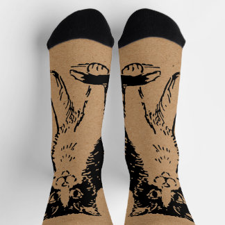 Kitty Cat auf Brown Paper Fine Art Socken