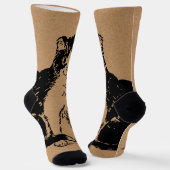Kitty Cat auf Brown Paper Fine Art Socken (Gewinkelt)