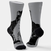 Kitty Cat auf Grau Fine Art Socken (Gewinkelt)