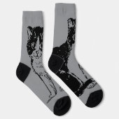 Kitty Cat auf Grau Fine Art Socken (Rechts)