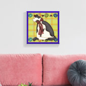 Kitty Cat auf Kariert Leinwanddruck (Insitu (Wohnzimmer))