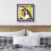 Kitty Cat auf Kariert Leinwanddruck (Insitu (Schlafzimmer))