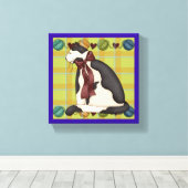 Kitty Cat auf Kariert Leinwanddruck (Insitu (Holzboden))