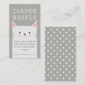 Kitty Cat Baby Dusche Windeln Raffel Ticket Begleitkarte (Vorne/Hinten)