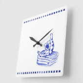 Kitty Cat Badezimmer Toile Look Quadratische Wanduhr (Winkel)