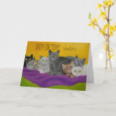 KITTY CAT BIRTHDAY CARD KARTE (Gelbe Blume)