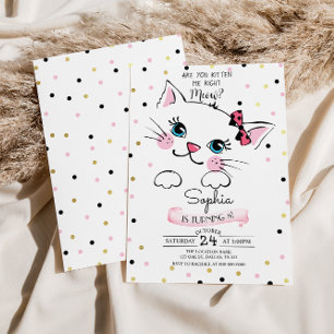 Kitty Cat Birthday Einladung