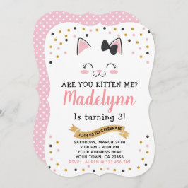 Kitty Cat Birthday Einladung