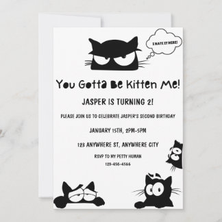 Kitty Cat Birthday Kitten Pawty Einladung