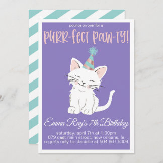 Kitty Cat Birthday Party Invitation Einladung