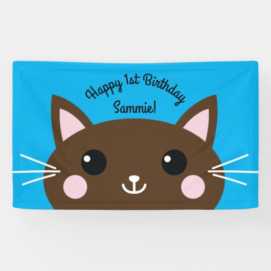 Kitty Cat Birthday Party Kinder Banner (Horizontal)