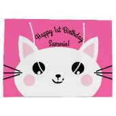 Kitty Cat Birthday Party Kinder Große Geschenktüte (Rückseite)