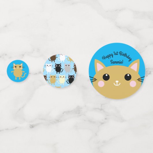 Kitty Cat Birthday Party Kinder Konfetti (Vorderseiten)