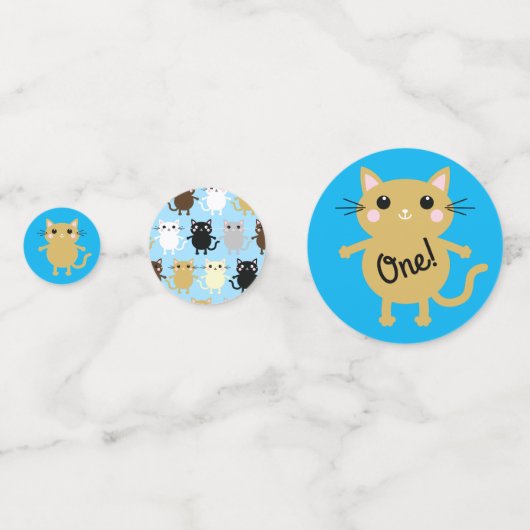 Kitty Cat Birthday Party Kinder Konfetti (Rückseiten)