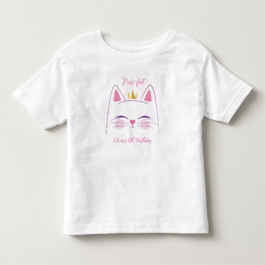 Kitty Cat Birthday Party Kleinkind T-shirt (Vorderseite)