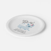 Kitty Cat Birthday Party | Let's Pawty Blue Pappteller (Schrägansicht)