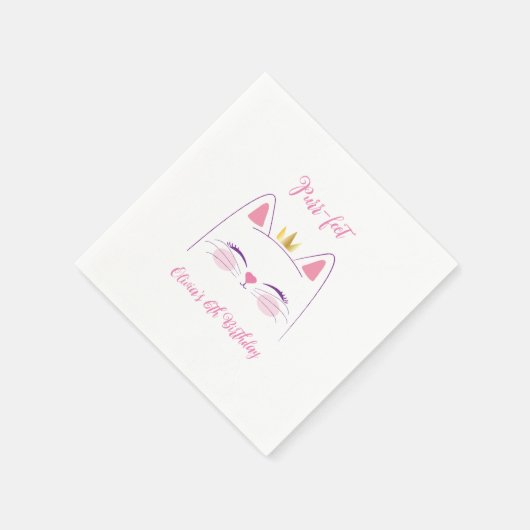 Kitty Cat Birthday Party Serviette (Ecke)