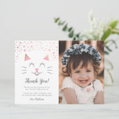 Kitty Cat Birthday Vielen Dank für Ihr Foto Dankeskarte (Stehend Vorderseite)