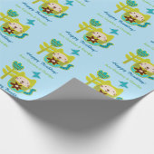 Kitty Cat Blume Geburtstag Großkind Geschenkpapier (Ecke)