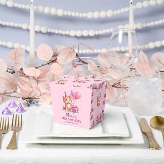 Kitty Cat Celebration Birthday Favor Box Geschenkschachtel (Hochzeit)