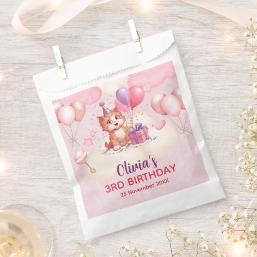 Kitty Cat Celebration Birthday Fevor Bags Geschenktütchen (Ausgeschnitten)