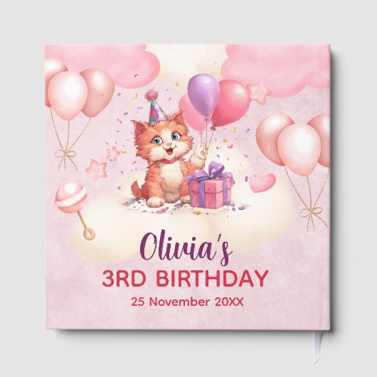 Kitty Cat Celebration Birthday Guest Book Gästebuch (Rückseite)
