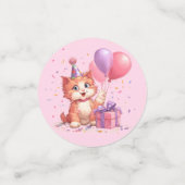 Kitty Cat Celebration Birthday Table Confetti Konfetti (Klein Vorderseite)