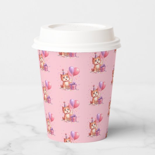 Kitty Cat Celebration Geburtstag Pappbecher (Links)