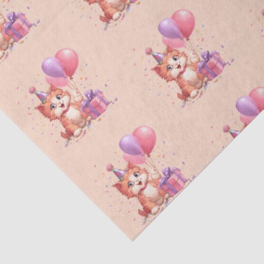 Kitty Cat Celebration Geburtstag Seidenpapier (Ausschnitt)