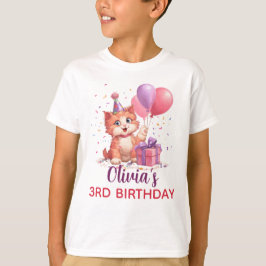 Kitty Cat Celebration Geburtstag T-Shirt