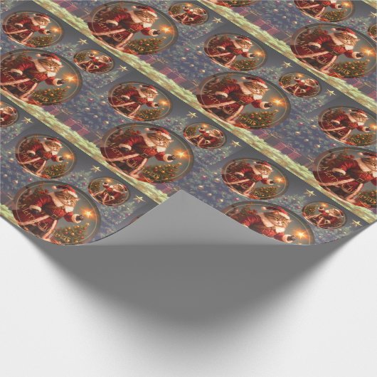 Kitty Cat Christmas Geschenkpapier (Ecke)