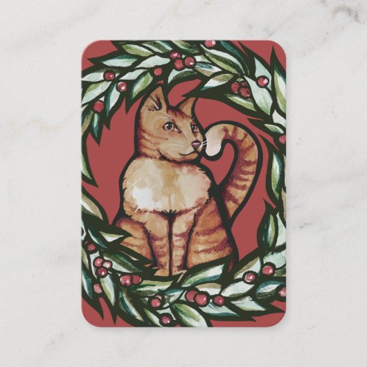 Kitty Cat Christmas Visitenkarte (Vorderseite)
