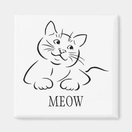 Kitty Cat Clipart | Text anpassen | Benutzerdefini Magnet (Vorne)