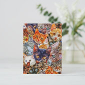 Kitty Cat Collage Postkarte (Stehend Vorderseite)