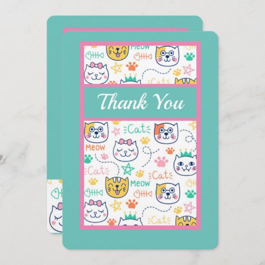 Kitty Cat Dankeskarte (Vorne/Hinten)