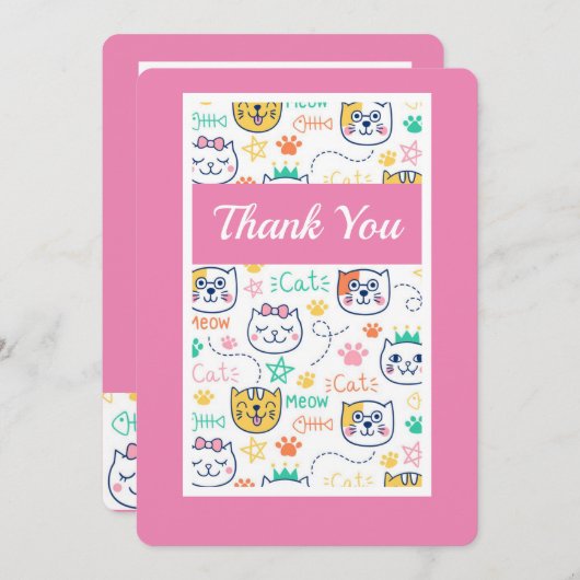 Kitty Cat Dankeskarte (Vorne/Hinten)