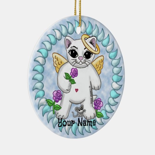 Kitty Cat Engel Keramik Ornament (Rechts)