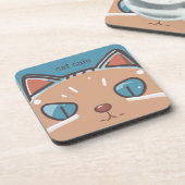 Kitty Cat Faced Getränkeuntersetzer (Linke Seite)