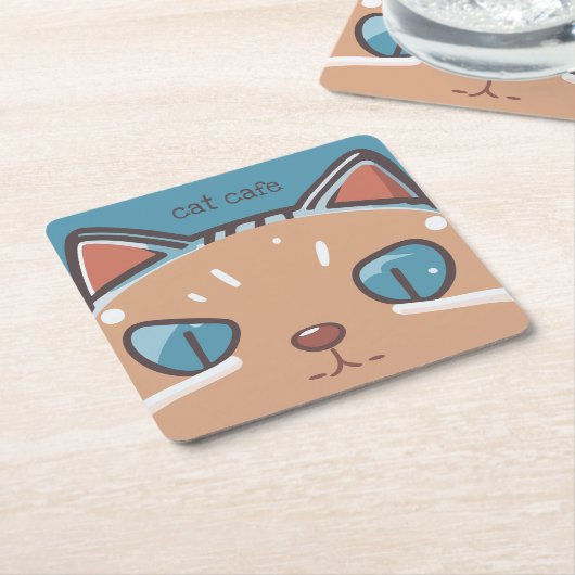 Kitty Cat Faced Rechteckiger Pappuntersetzer (angewinkelt)