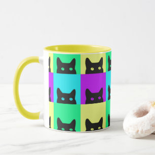 Kitty Cat farbenfroher Block Tasse