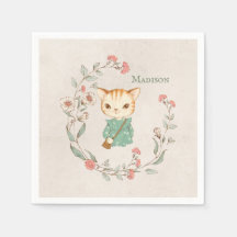 Kitty Cat Floral Personalisiert Name Girten Kitten