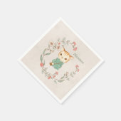 Kitty Cat Floral Personalisiert Name Girten Kitten Serviette (Ecke)