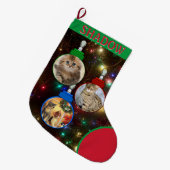 Kitty Cat Foto Tree Ornamente hinzufügen Großer Weihnachtsstrumpf (Vorderansicht (hängend))