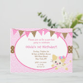 Kitty Cat Geburtstag Einladungen (Stehend Vorderseite)