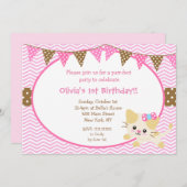 Kitty Cat Geburtstag Einladungen (Vorne/Hinten)