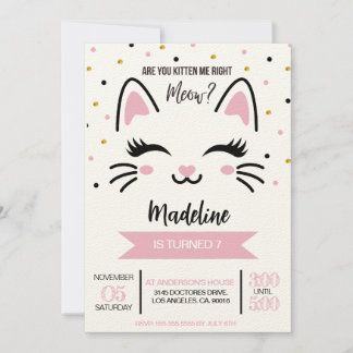 Kitty Cat Geburtstag, Kitt ihr mich gleich? Einladung