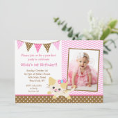 Kitty Cat Geburtstagsparty Einladungen (Stehend Vorderseite)